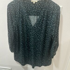 Beacon Women's Black and White Speckled Blouse